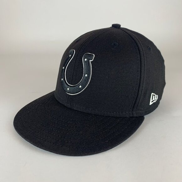Indianapolis Colts NFL Black New Era 59Fifty Wool Fitted Hat Mens 7 3/8 - Picture 1 of 5